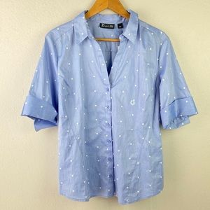 7th Avenue New York button down shirt Polka dot